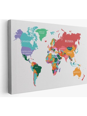 Dünya Haritası Dekoratif Kanvas Tablo 1104