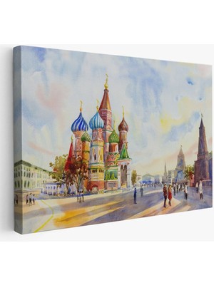 Kremlin ve Kızıl Meydan Aziz Basil Katedrali Moskova TABLO-3559