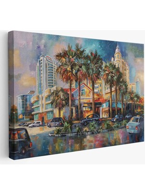 Yağmurdan Sonra Sevilen Sochi Şehrinin Mimari Manzara Kanvas Duvar TABLOSU-1114