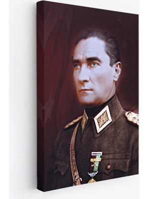 Atatürk Portre Tablosu Mustafa Kemal Atatürk Dikdörtgen Dekoratif Kanvas Tablo-Cp-67