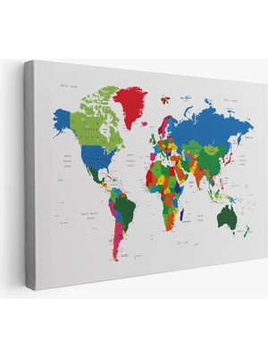 Dünya Haritası Dekoratif Kanvas Tablo 1097