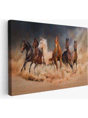 Koşan Atlar Dekoratif Kanvas Tablo 1126