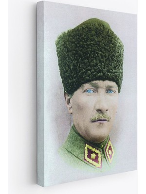 Atatürk Portre Tablosu Mustafa Kemal Atatürk Dikdörtgen Dekoratif Kanvas Tablo-Cf-56
