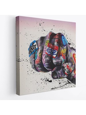 Sokak Graffiti Duvar Sanatı Kanvas Tablo, Banksy Renkli Graffiti Pop ART-5337