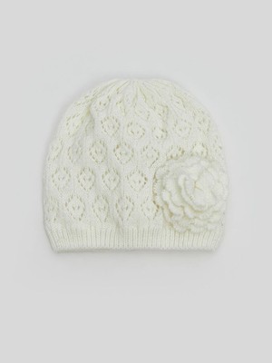 Kız Bebek Çiçek Işlemeli Bere  (W5)