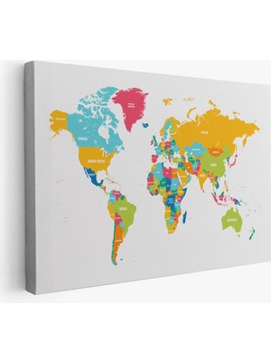 Dünya Haritası Dekoratif Kanvas Tablo 1082