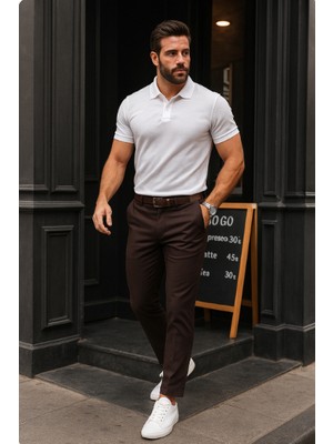 Erkek Düz Kesim Bilek Boy Kumaş Pantolon