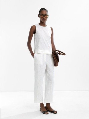 %100 Pamuk Nakışlı Pantolon