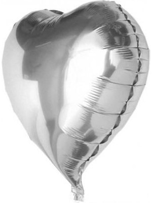 Gümüş Rengi Kalp Folyo Balon 60 Cm.