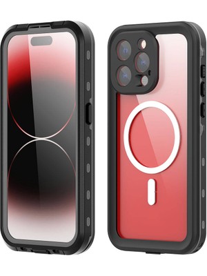 iPhone 15 Pro Max Uyumlu 1-1 Su Geçirmez Kılıf-Siyah