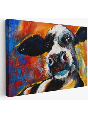 Inek Portresi Modern Sanat Dekoratif Kanvas Duvar TABLO-6521