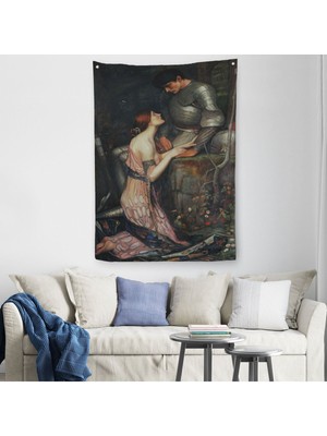 John William Waterhouse'un Lamia ve Şövalyesi Orenco Kanaviçe Duvar Örtüsü - HALISI-6263