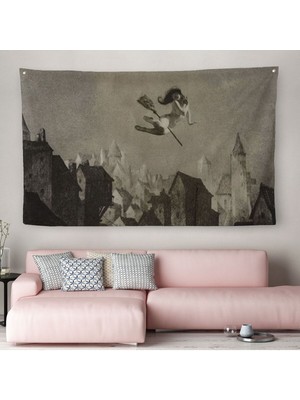 Amerikan Kabusları Duvar Örtüsü-Halısı, Şabat Ayini, Cadı Uçuşu, Wiccan Sihirli DEKOR-5374