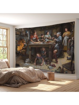 Aile Gelenekleri Duvar Örtüsü-Halısı - Morgan Weistling's Painting Family TRADITIONS-6528