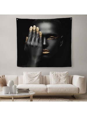 Afrikalı Kadın Kanvas Duvar Örtüsü-Halısı, Afrikalı Kadın Duvar Sanatı, Afrikalı Kız KANVAS-5329