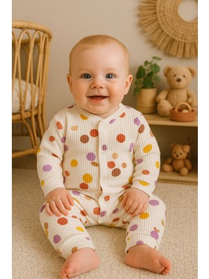 Kız Bebek Yumuşak Dokulu Fitilli %100 Pamuk Tulum