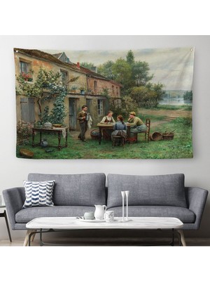 Bahçede Kahve Keyfi 19, Yüzyıl Duvar ÖRTÜSÜ-HALISI-6529