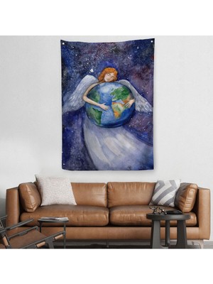 Dünyayı Kucaklayan Melek Duvar Örtüsü - HALISI-6000