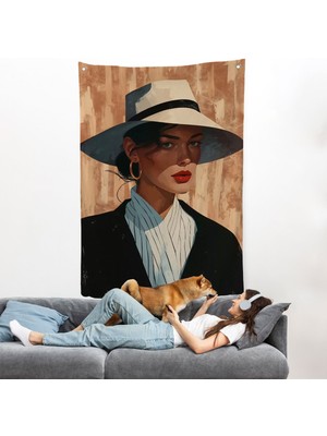 Keskin Bakışlı Güzel Kadın Duvar ÖRTÜSÜ-7593