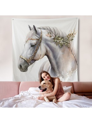 Beyaz At Duvar ÖRTÜSÜ-8363