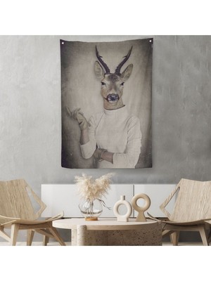 Ceylan Kafalı Insan Duvar Örtüsü - Halısı -4983