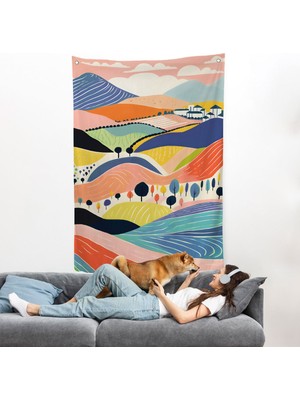 Pastel Tonlardaki Minimalist Duvar ÖRTÜSÜ-7670