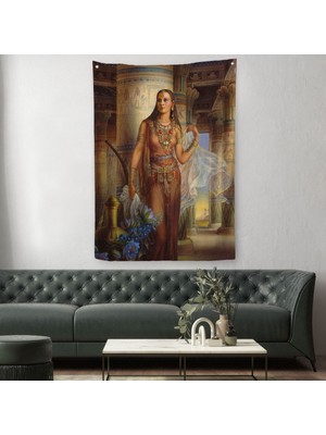 Kinuko Yamabe Craft Mısırlı Kadın Çalışması Kanvas Duvar Örtüsü - HALISI-6047