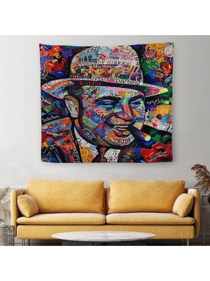 Al Capone Bansky Ünlü Sabıka Fotoğrafı Kanvas Duvar Örtüsü-Halısı, Ünlü Mafya PATRONU-5341