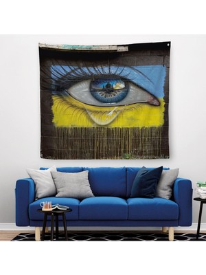 Ukrayna ve Rusya Savaşını Simgeleyen Ukrayna'nın Gözyaşları Kanvas Duvar Örtüsü Halısı 5323