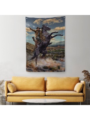 Amerikan Kovboyu Dekoratif Duvar Örtüsü - HALISI-6124