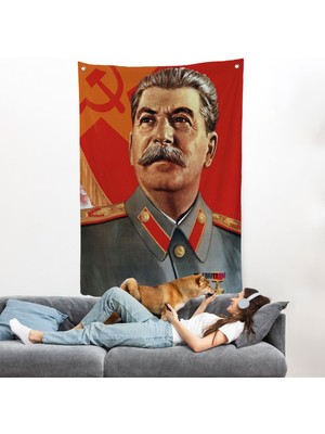 Joseph Stalin Rusya ve Sovyetler Birliği Sscb Duvar ÖRTÜSÜ-7683