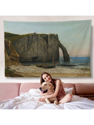 Gustave Courbet - Etretat Kayalıkları Duvar ÖRTÜSÜ-7073