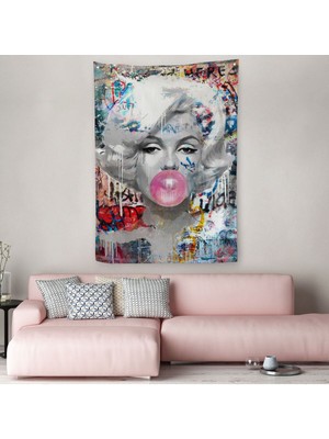 Marilyn Monroe Graffiti Pop Art Duvar ÖRTÜSÜ-HALISI-6471