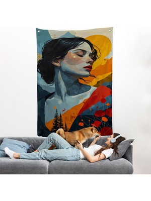 Soyut Güzel Kadın Duvar ÖRTÜSÜ-7922