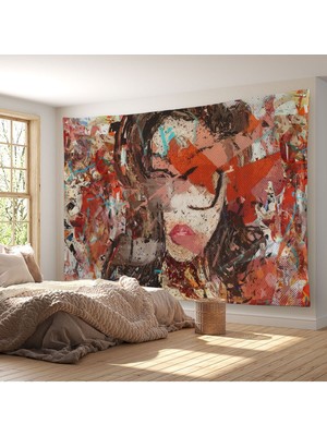 Duvar Örtüsü Güzel Kadın Kaliteli Kanvas Duvar HALISI-4004