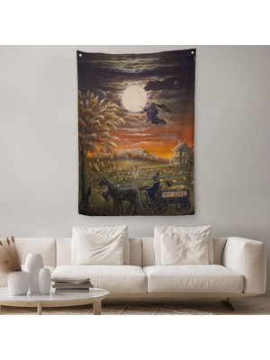 Cadılar Bayramı Helloven Dekoratif Duvar Örtüsü - Halısı -6251