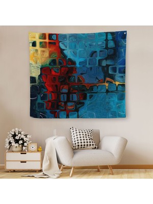 Renkli Buz Cam Kanvas Duvar ÖRTÜSÜ-HALISI-5883