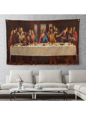 Duvar Örtüsü / Halısı Da Vinci'nin Son Akşam Yemeği Kaliteli Kanvas KUMAŞ-4065