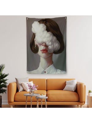 Modern Gerçeküstü Kadın Sanatı Duvar Örtüsü - Halısı, Pop Art SANATI-5212