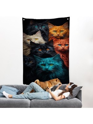 Sevimli Kediler Duvar ÖRTÜSÜ-7844