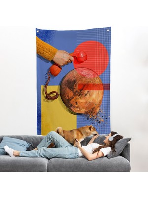 Mars'a Bağlı Sabit Telefon Duvar ÖRTÜSÜ-7915