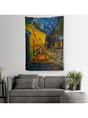 Forum Meydanı'ndaki Kafe Terası Arles 1888 Dekoratif Duvar Örtüsü - HALISI-5952