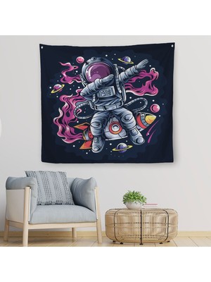 Dans Eden Astronot Kanvas Duvar ÖRTÜSÜ-HALISI-5069