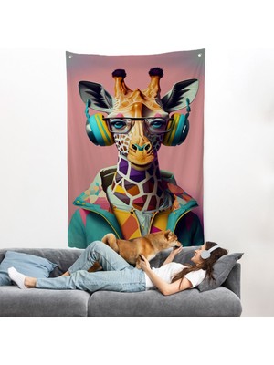 Sevimli Zürafa Duvar ÖRTÜSÜ-7954