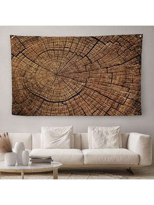 Ağaç Kütük Desenli Kanvas Duvar ÖRTÜSÜ-HALISI-5076