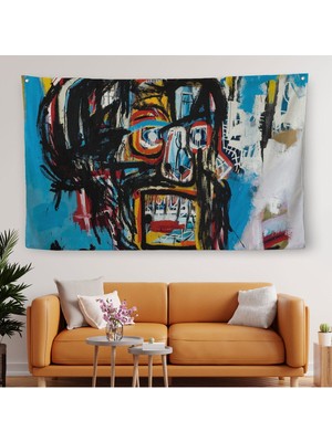 Jean Michel Basquiat'in Untitled Kafatası Kanvas Duvar ÖRTÜSÜ-HALISI-5031