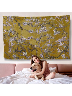 Vincent Van Gogh - Çiçek Açan Badem Ağacı Sarı Duvar ÖRTÜSÜ-7176