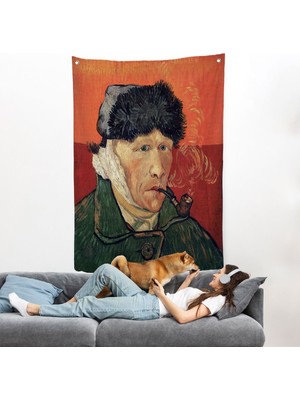 Vincent Van Gogh - Kulakları Bandajlı Portre Duvar ÖRTÜSÜ-7470