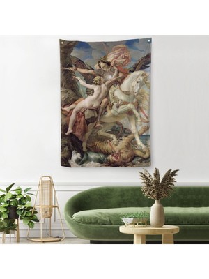 Joseph Paul 'un Ruggiero ve Angelica Tasviri Duvar Örtüsü - HALISI-6218