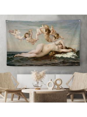 Alexandre Cabanel'in Venüsün Doğuşu Isimli Eseri Kanvas Duvar Örtüsü-Halısı, The Birth Of VENUS-5028